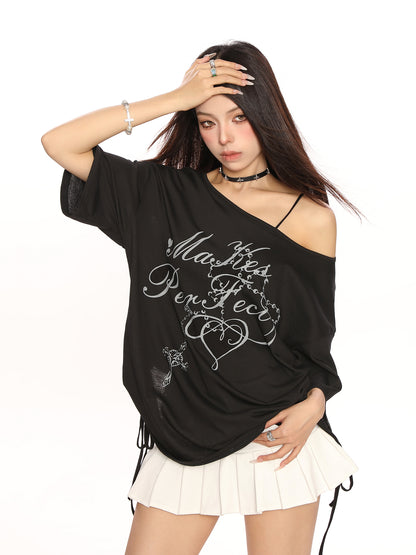 Short Sleeve Loose Off-shoulder Casual Half Sleeve Top