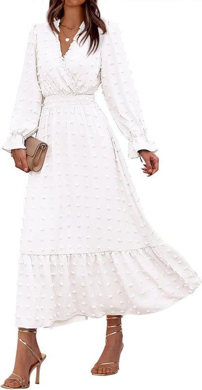 Elegant Cross-Border Fit-and-Flare Jacquard Dress