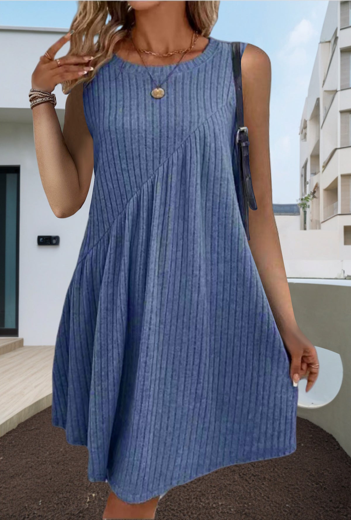 Irregularly Brushed Solid-Color Sleeveless Jumpsuit For Women