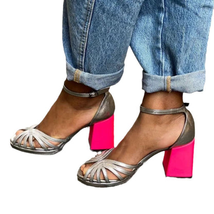 Women's High Heel Fashion Peep Toe Buckle Sandals
