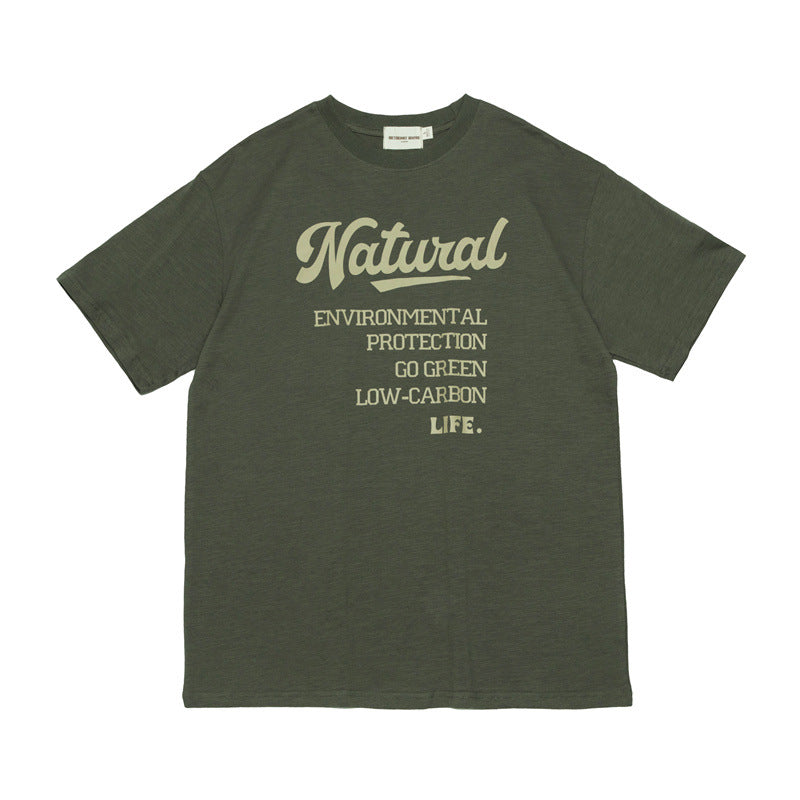 Letter Printed T-shirt Top Loose Couple
