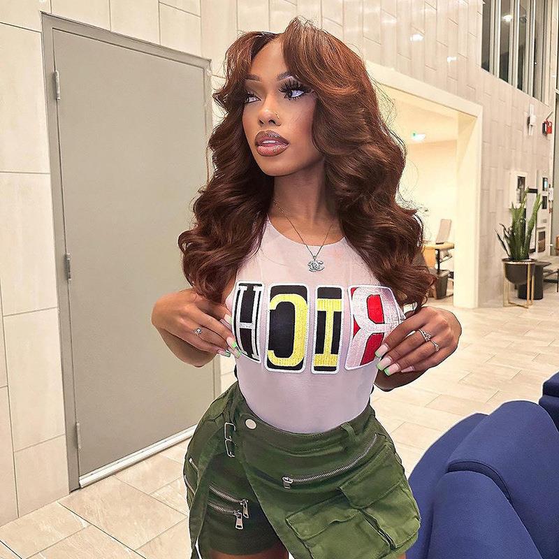 Street Style Women's Hot Girl Slim-fit Letters Vest Top