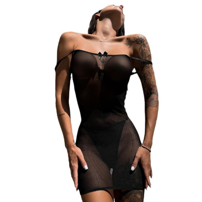 Women's Fashion Mesh Bow Suspenders Underwear Suit