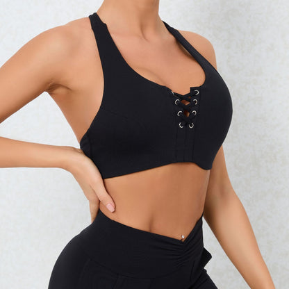 Nude Feel Sports Underwear Shockproof Push-up Strap Yoga Bra