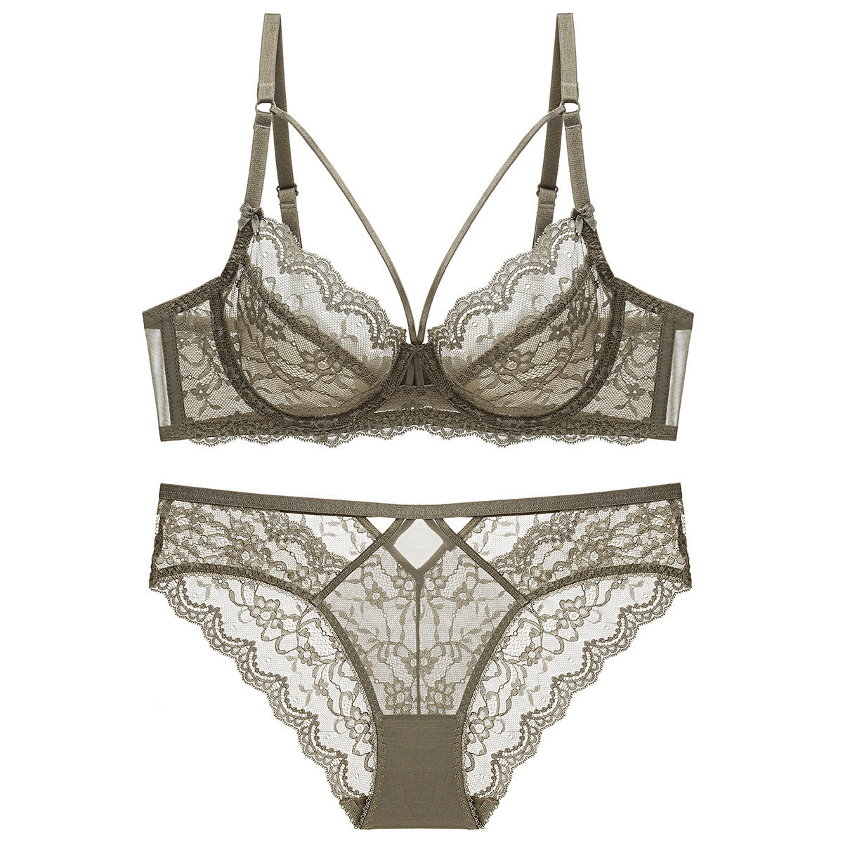 Transparent Ladies Underwear Panties Small Bra Set