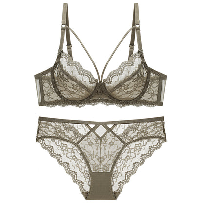 Transparent Ladies Underwear Panties Small Bra Set