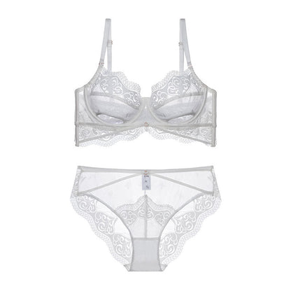 Women's Ultra-thin Lace Underwear Showing Small Breasts