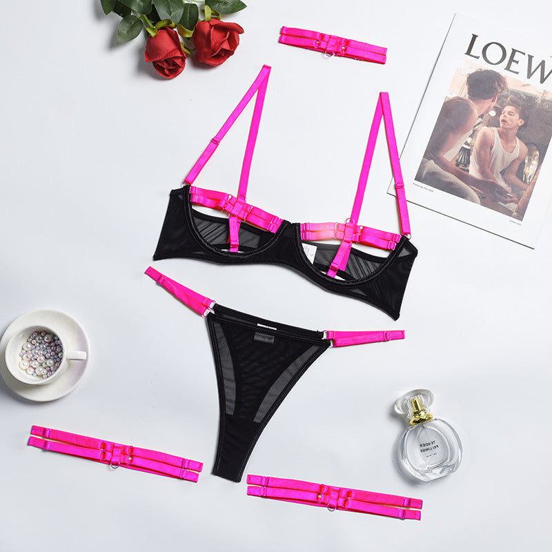 Two Color Stitching Straps Heavy Craft Underwear Four Piece Set