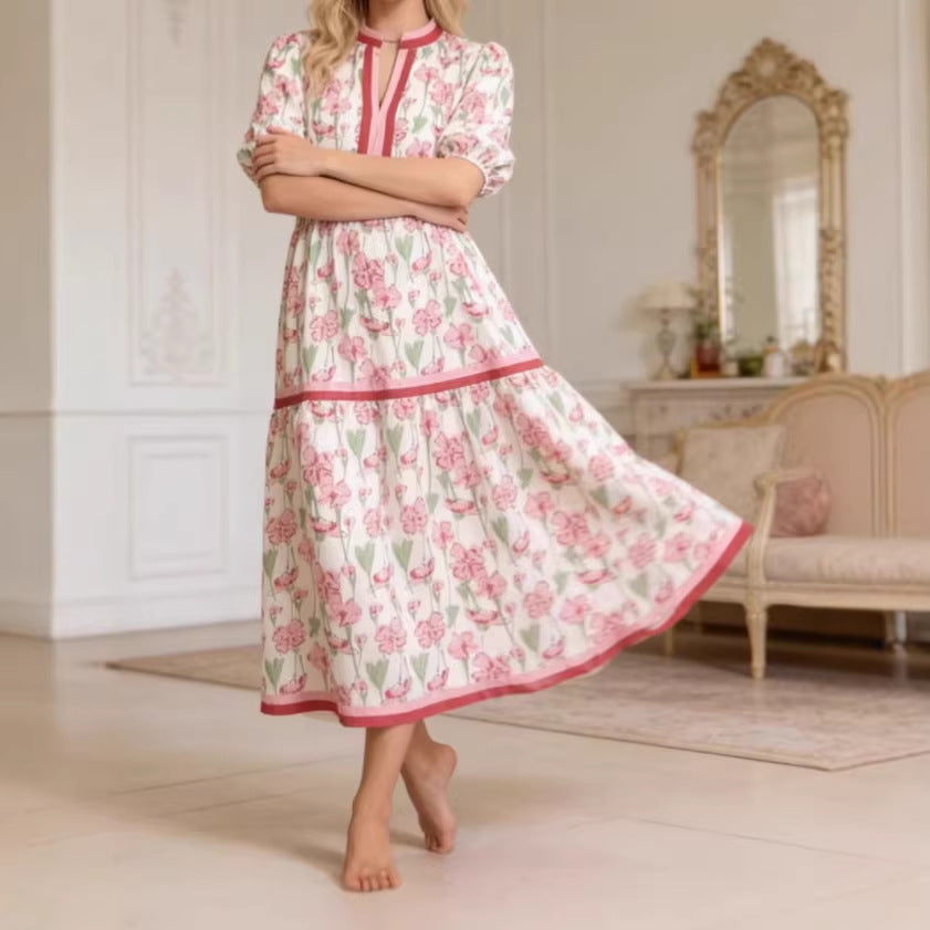 Fashionable Casual Long Loose-fit Retro Princess Dress