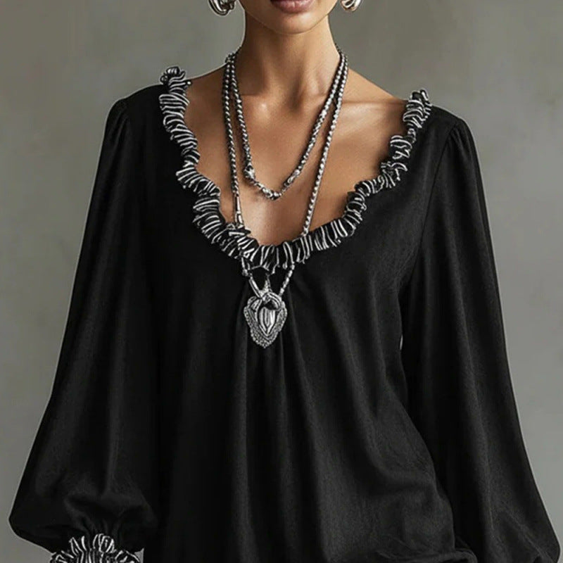 FallWinter Cropped Ruffled Dress That Flatters