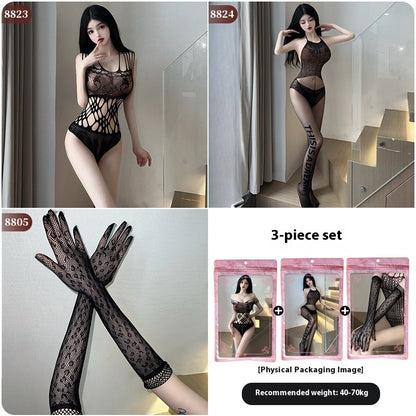 Underwear Plus Size Stockings Open Crotch Free Fishnet Clothes