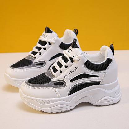 Height Increasing Insole Dad Shoes Mesh Casual Sneakers Platform Running Tourism White Shoes