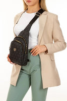 Women Black Leather Monogram  Shoulder Bag