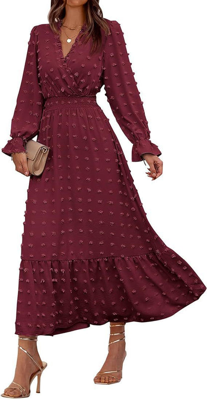 Elegant Cross-Border Fit-and-Flare Jacquard Dress