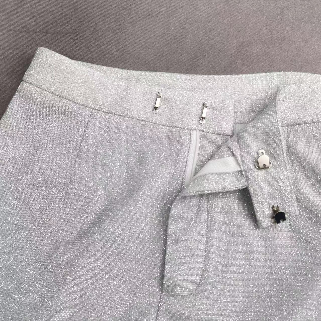 Glitter Suit Jacket Underwear Straight Leg Pants Suit