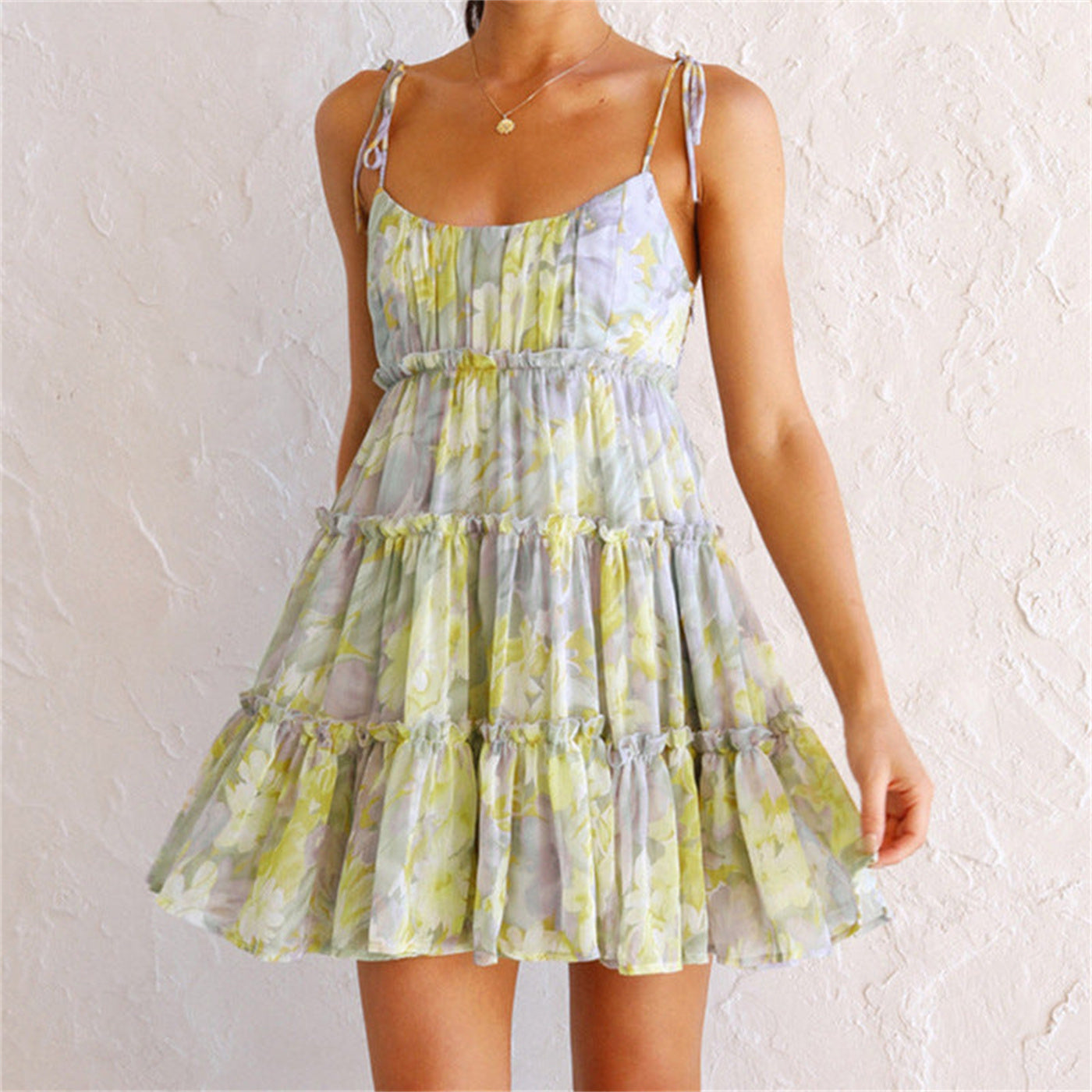 Open-back Print Skirt