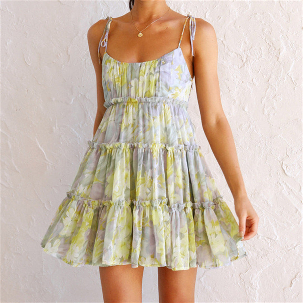 Open-back Print Skirt