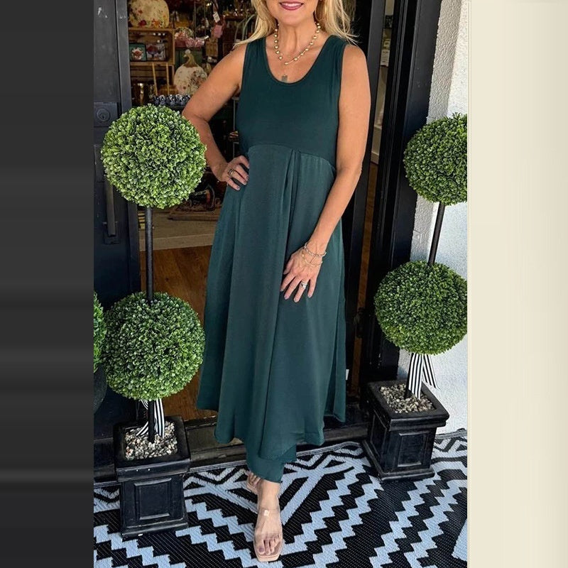 New Womens Fashion Casual Sleeveless A-line Dress