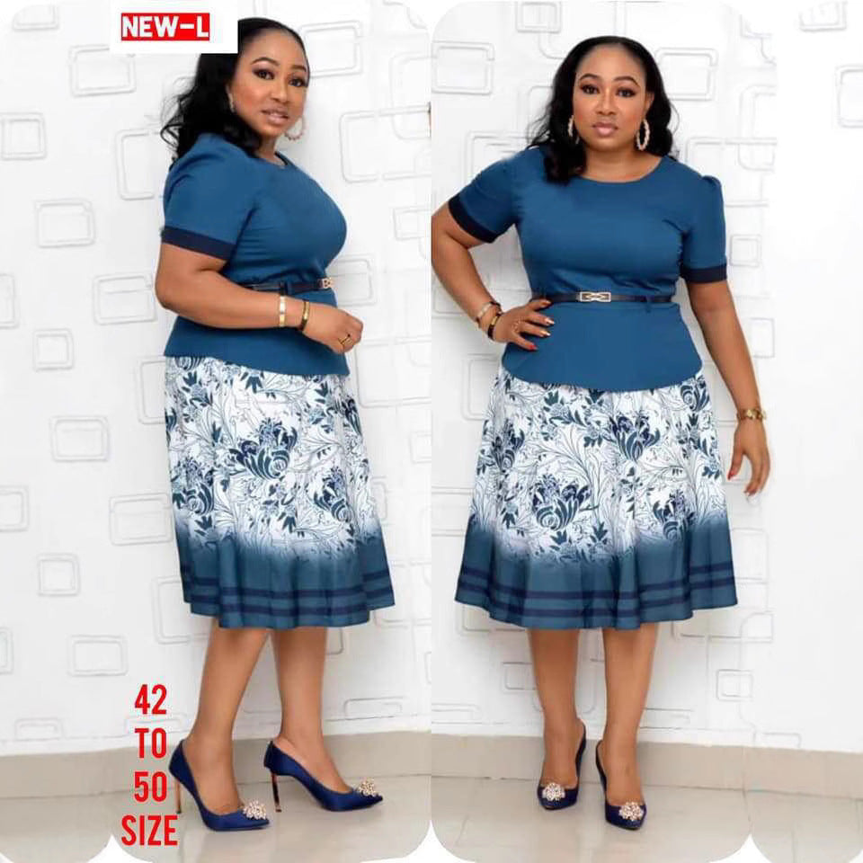 Fashionable Womens A-Line Dress With A Round Neck And Bold Print