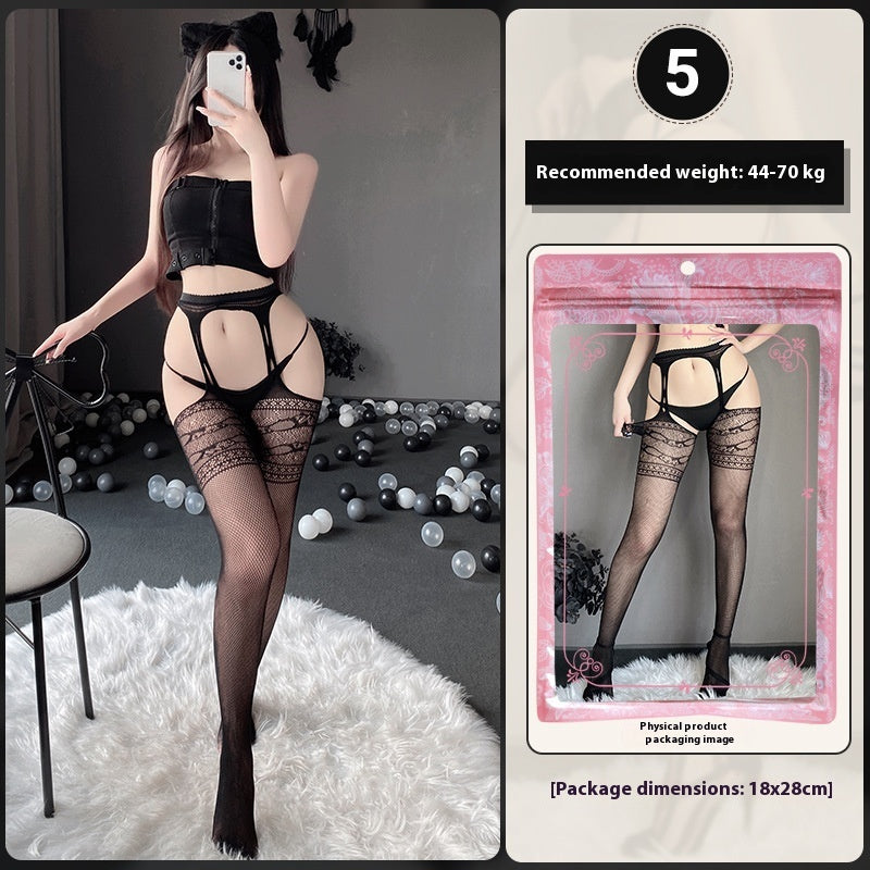 Underwear Large Size Female Stocking Hollow Out Garter Belt
