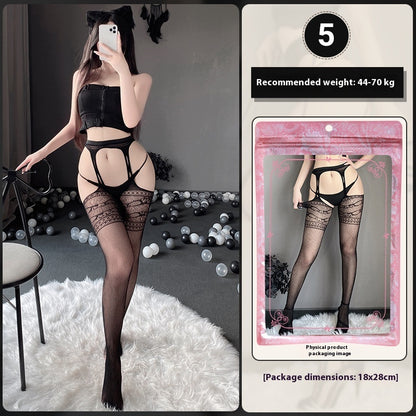 Underwear Large Size Female Stocking Hollow Out Garter Belt