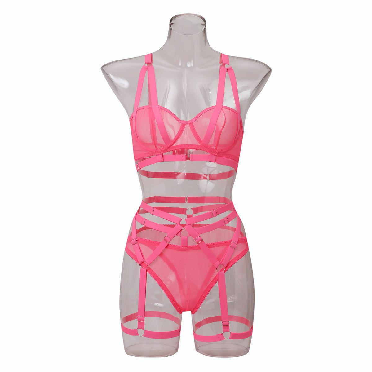 European And American Colors Available Sexy Underwear Garter Strap Body Shaping Three-piece Set