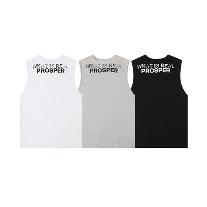 Letter Print Sleeveless Women's Loose Vest Casual