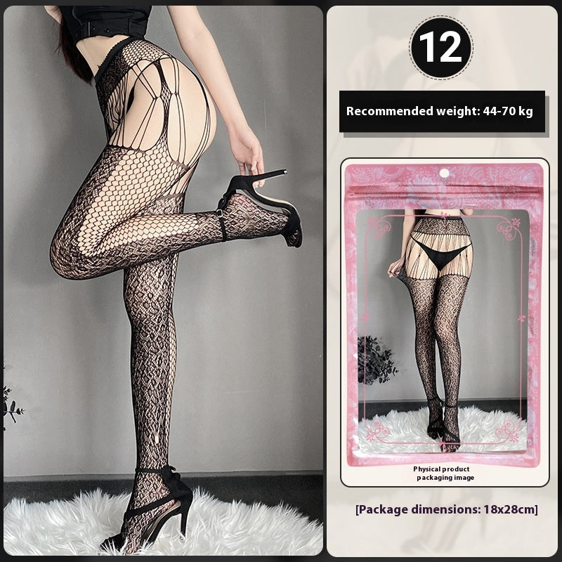 Underwear Large Size Female Stocking Hollow Out Garter Belt