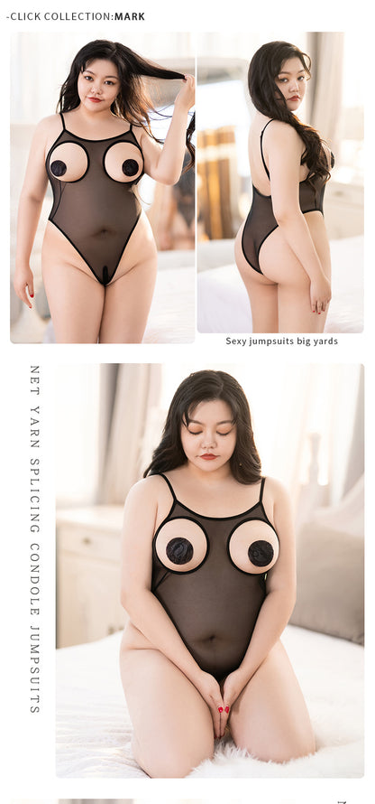 High Elastic Dew Mesh See-through Sling One Piece Underwear