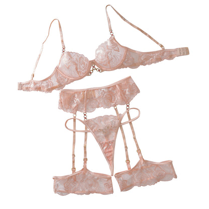 Embroidered Steel Ring Push Up Body Shaping Sexy Underwear Split Suit