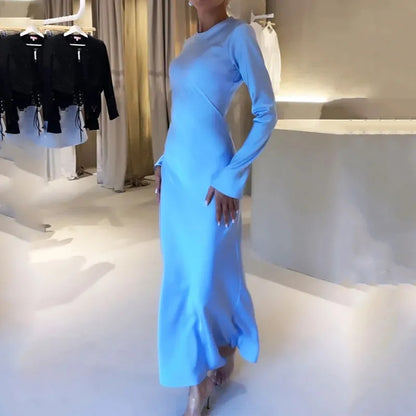 Casual Slim-fit Long Dress Perfect For Relaxed At-home Wear