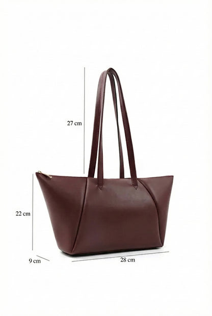 Brown Faux Shoulder Bag