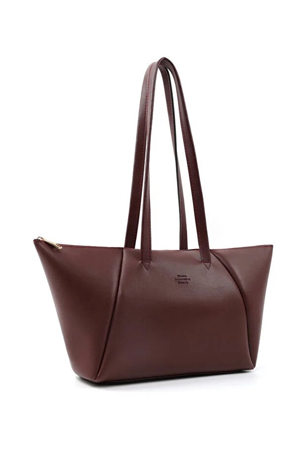 Brown Faux Shoulder Bag