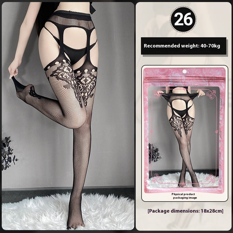 Underwear Large Size Female Stocking Hollow Out Garter Belt
