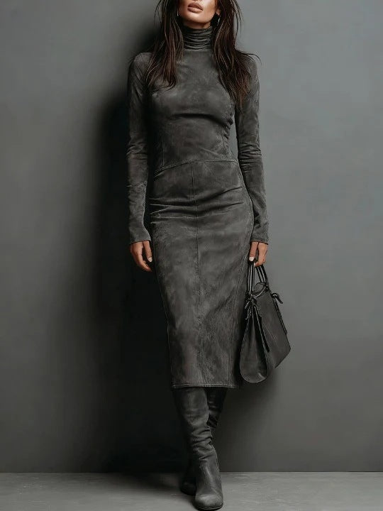 Cross-border New Autumn And Winter Sexy Slim Long-sleeved Bottom Dress Women's Slimming With Coat Temperament Hip Skirt