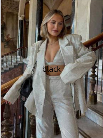 Glitter Suit Jacket Underwear Straight Leg Pants Suit