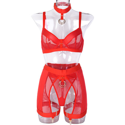 Four-piece Underwear Set High-end Iron Hoop Neck Waist Seal