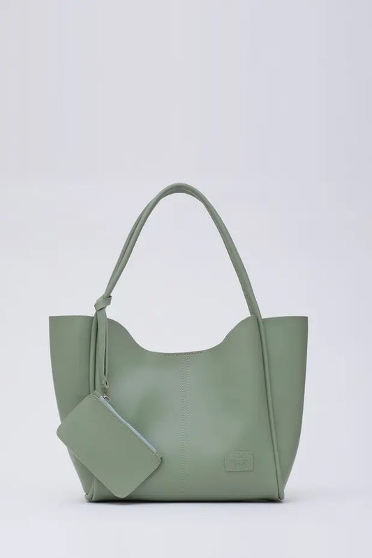 Mint Green Faux Leather Hand And Shoulder Bag
