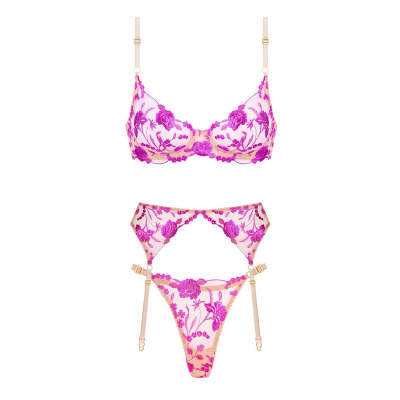 Embroidery Craft Bra Garter Underwear Suit
