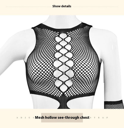 Open Crotch Mesh Body Stocking Underwear