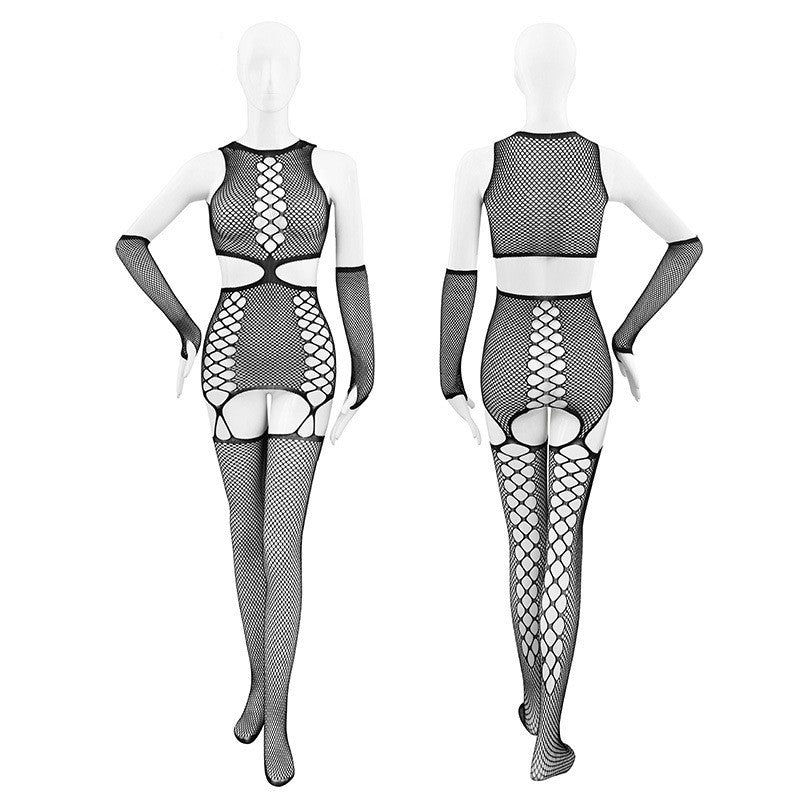 Open Crotch Mesh Body Stocking Underwear