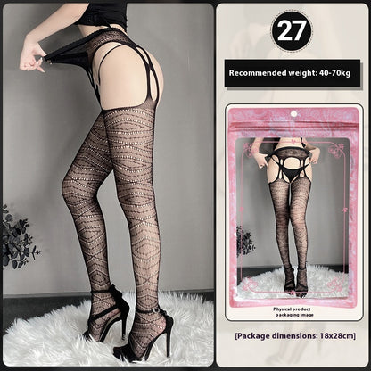 Underwear Large Size Female Stocking Hollow Out Garter Belt
