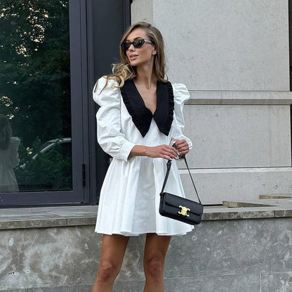 Stylish And Minimalist Color Block Design Womens Dress