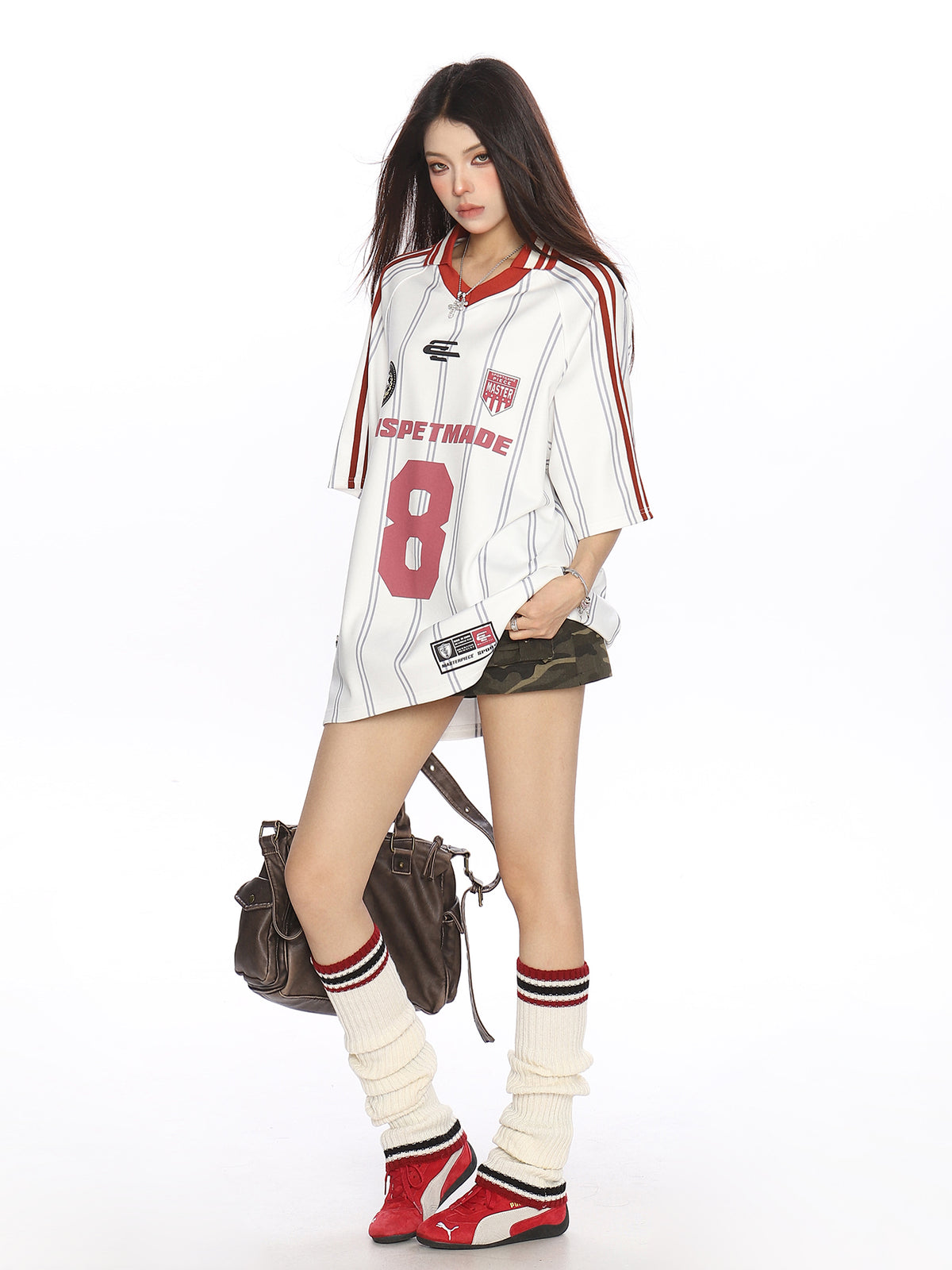 Sports Style Jersey Short-sleeved Casual Top Trendy Women