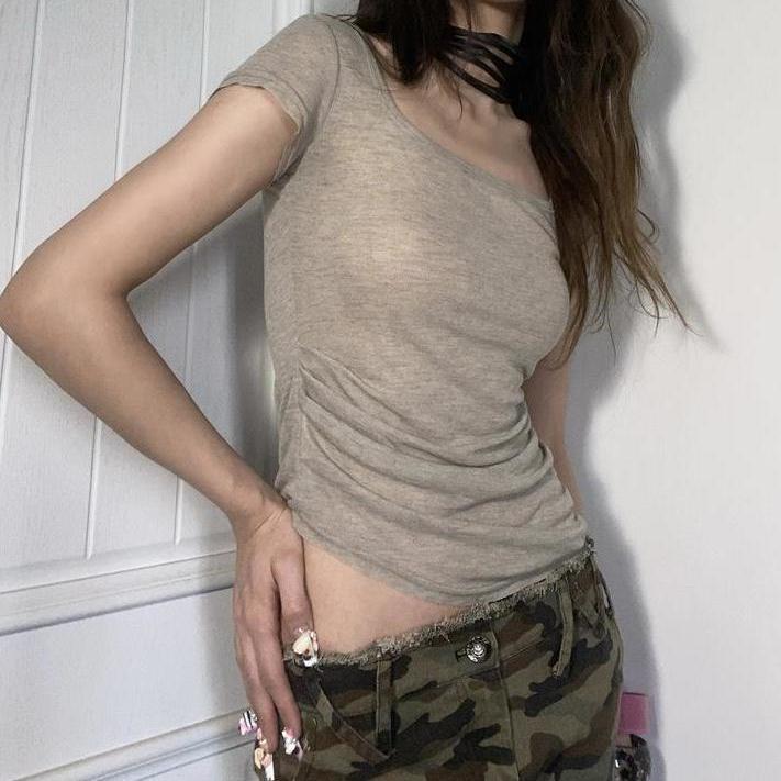 Retro Waste Soil Style Top Reverse T-shirt