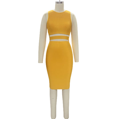 Womens Casual Sexy Tight-fitting Bandage Knee-length Sheath Dress