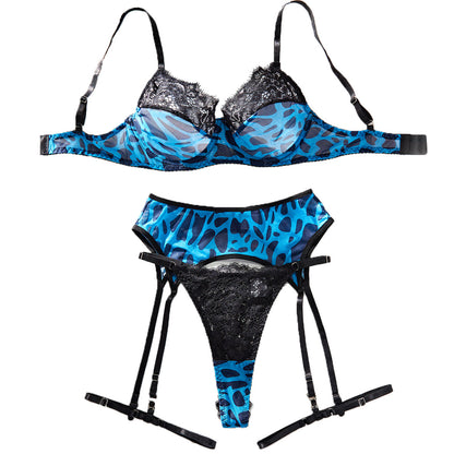 Fashion Color Contrast Underwear Four-piece Set